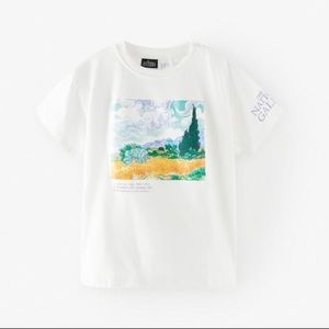 Zara | Shirts \u0026 Tops | Zara Kids Tshirt With Van Goghs Wheat Field With  Cypress | Poshmark